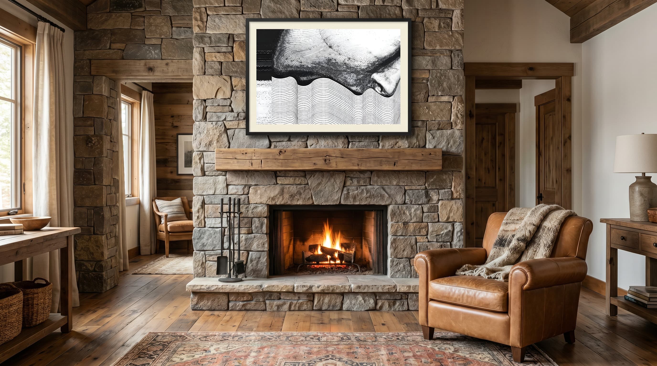 Abstract Currents in Cabin Fireplace