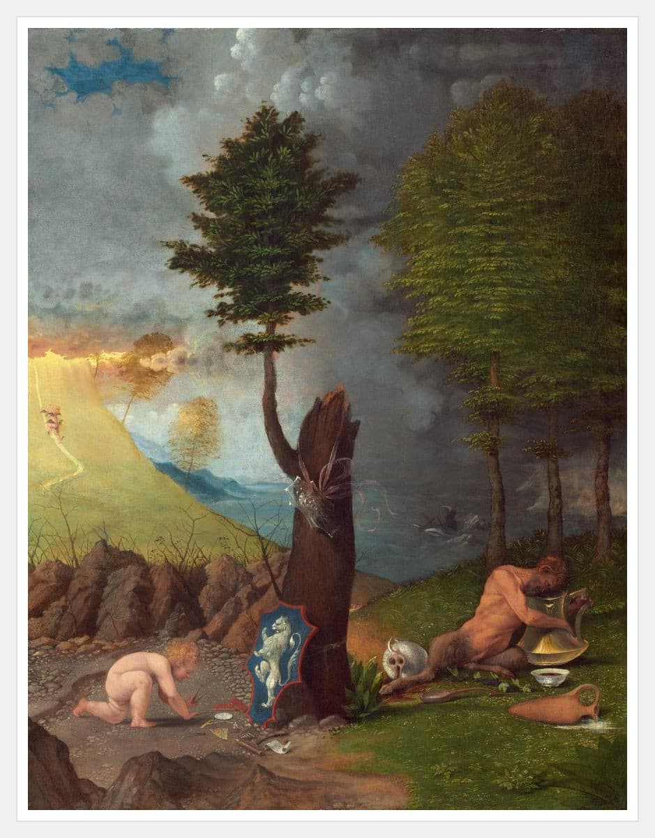 Allegory Of Virtue And Vice - White Frame