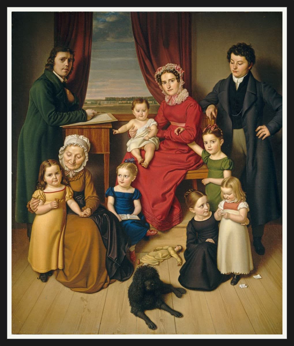An Artist And His Family - Black Frame
