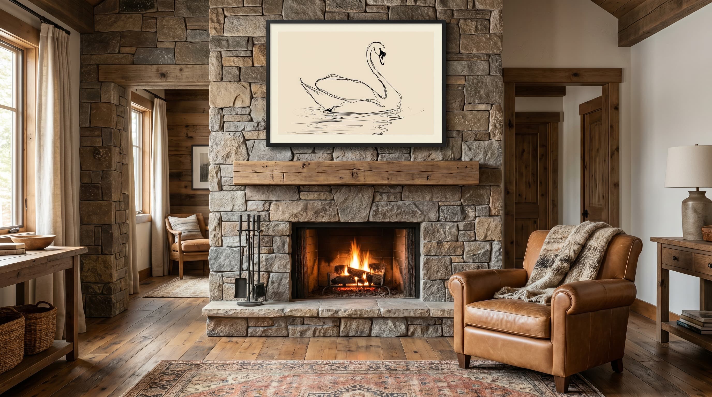 Boho No. 05 in Cabin Fireplace