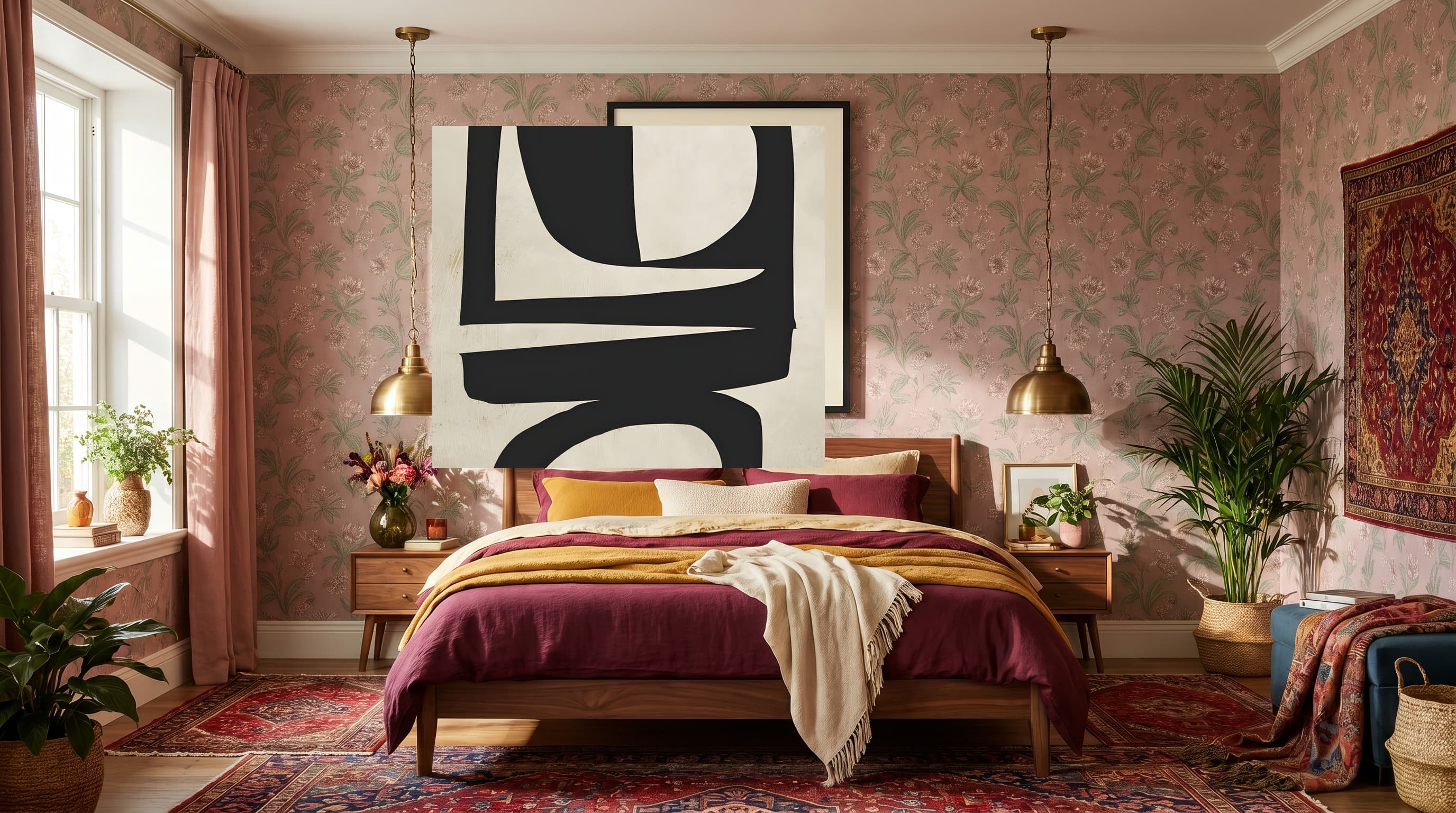 Bold Forms in Maximalist Bedroom