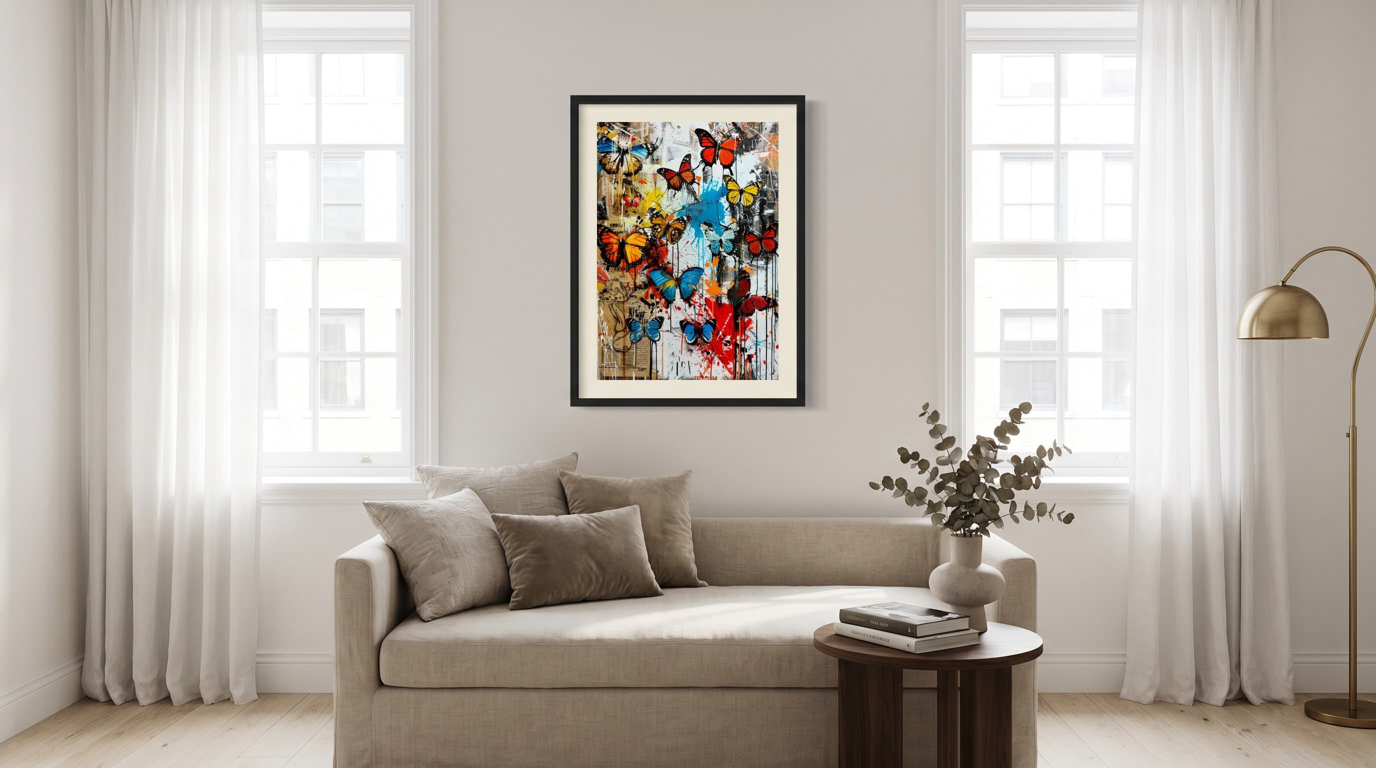 Butterfly Burst in Studio Apartment