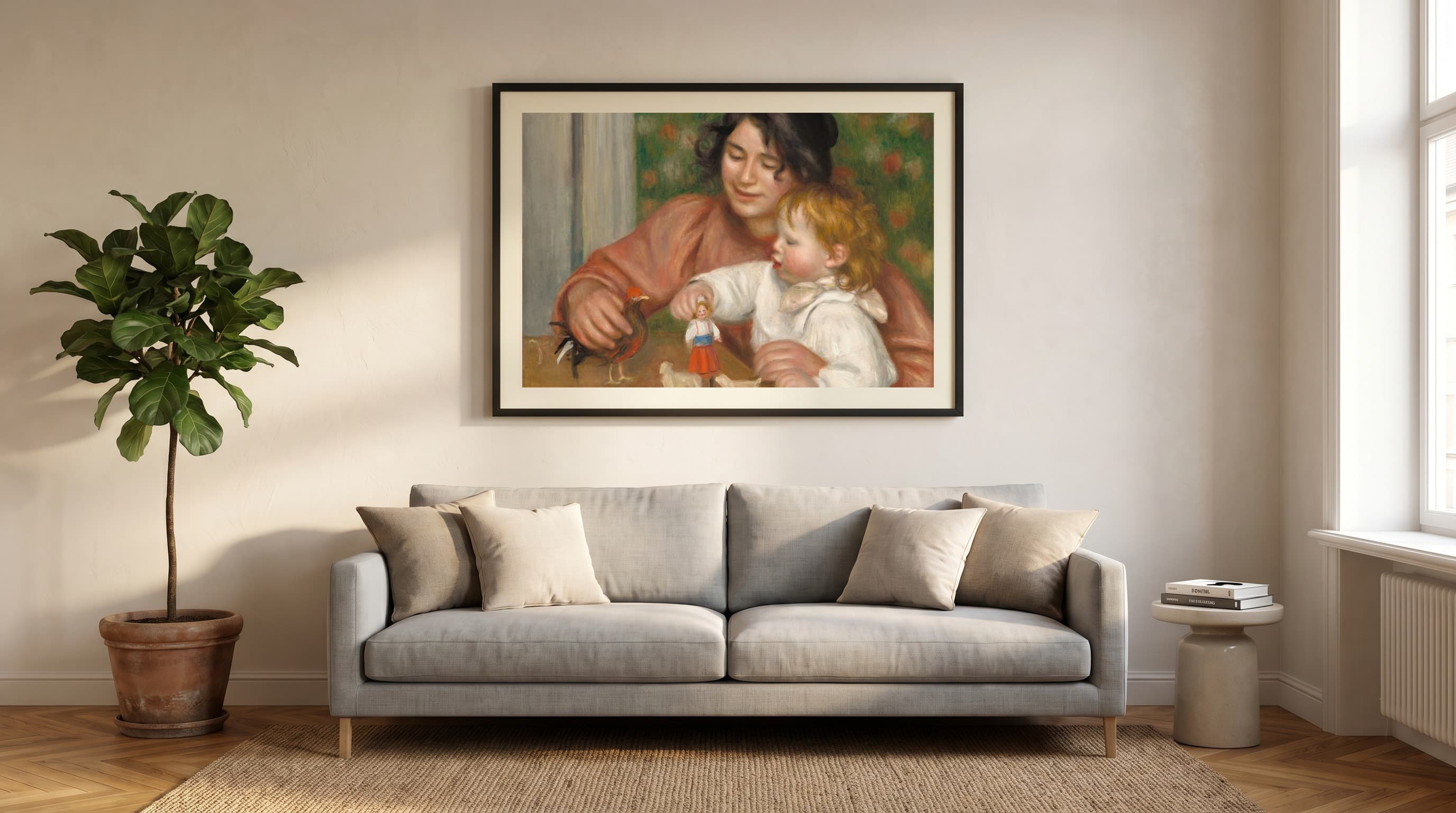 Child With Toys - Gabrielle And The Artist'S Son, Jean in Living Room