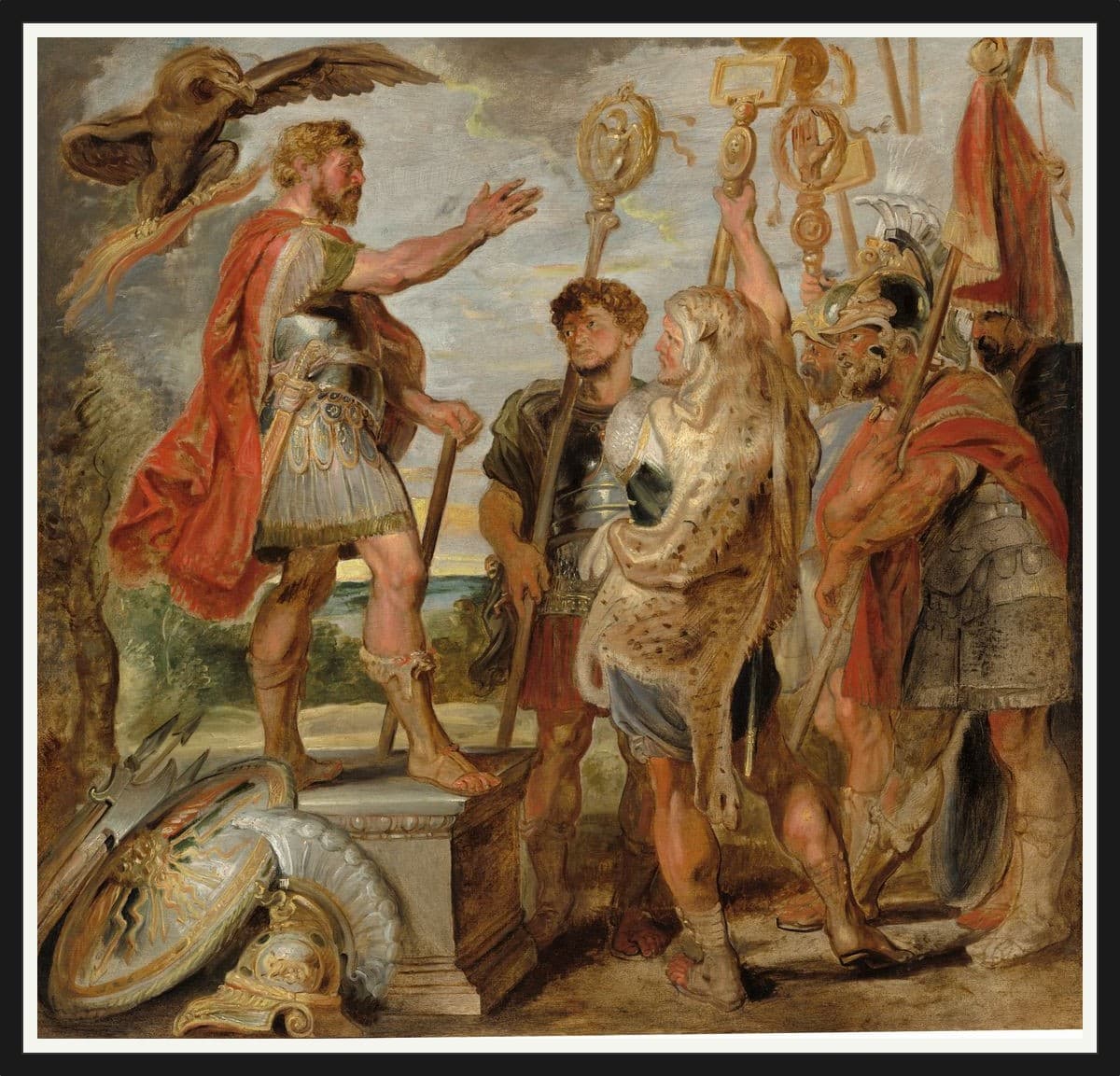 Decius Mus Addressing The Legions - Black Frame