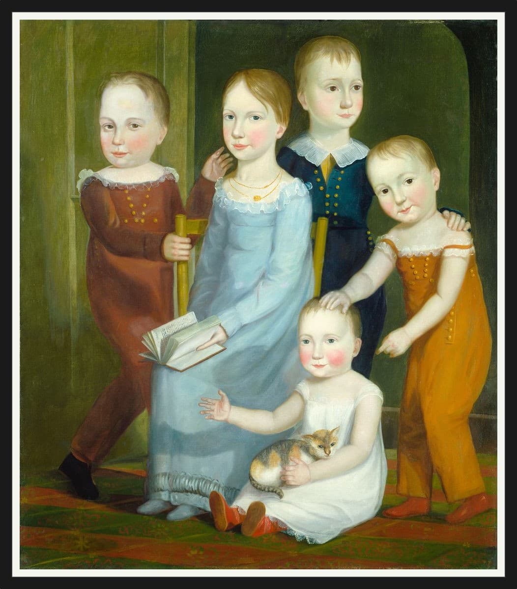 Five Children Of The Budd Family - Black Frame