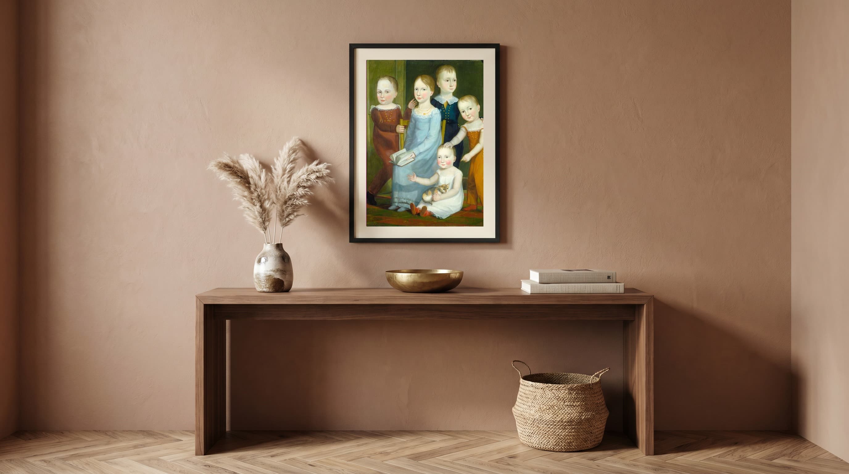 Five Children Of The Budd Family in Hallway