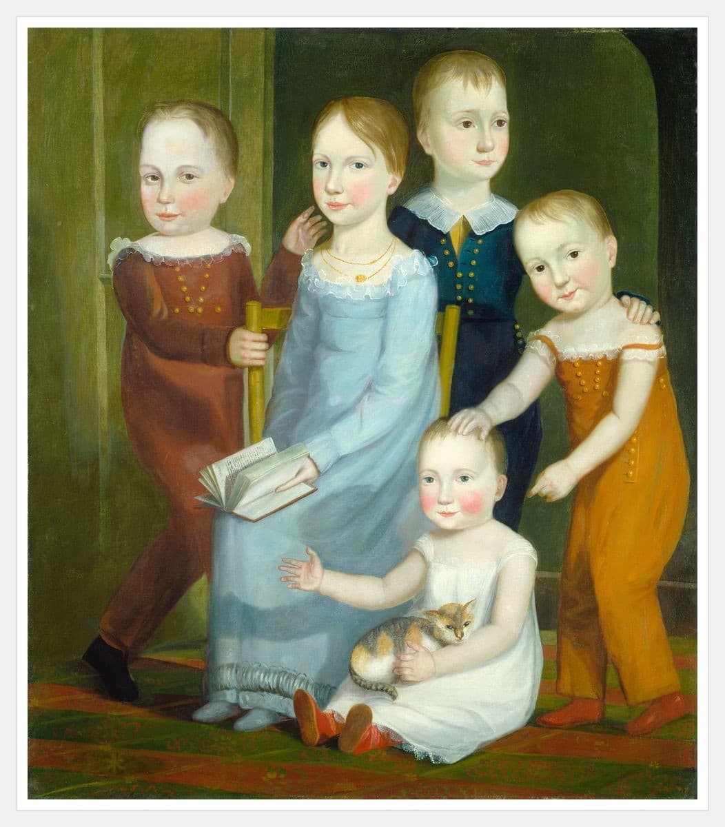 Five Children Of The Budd Family - White Frame