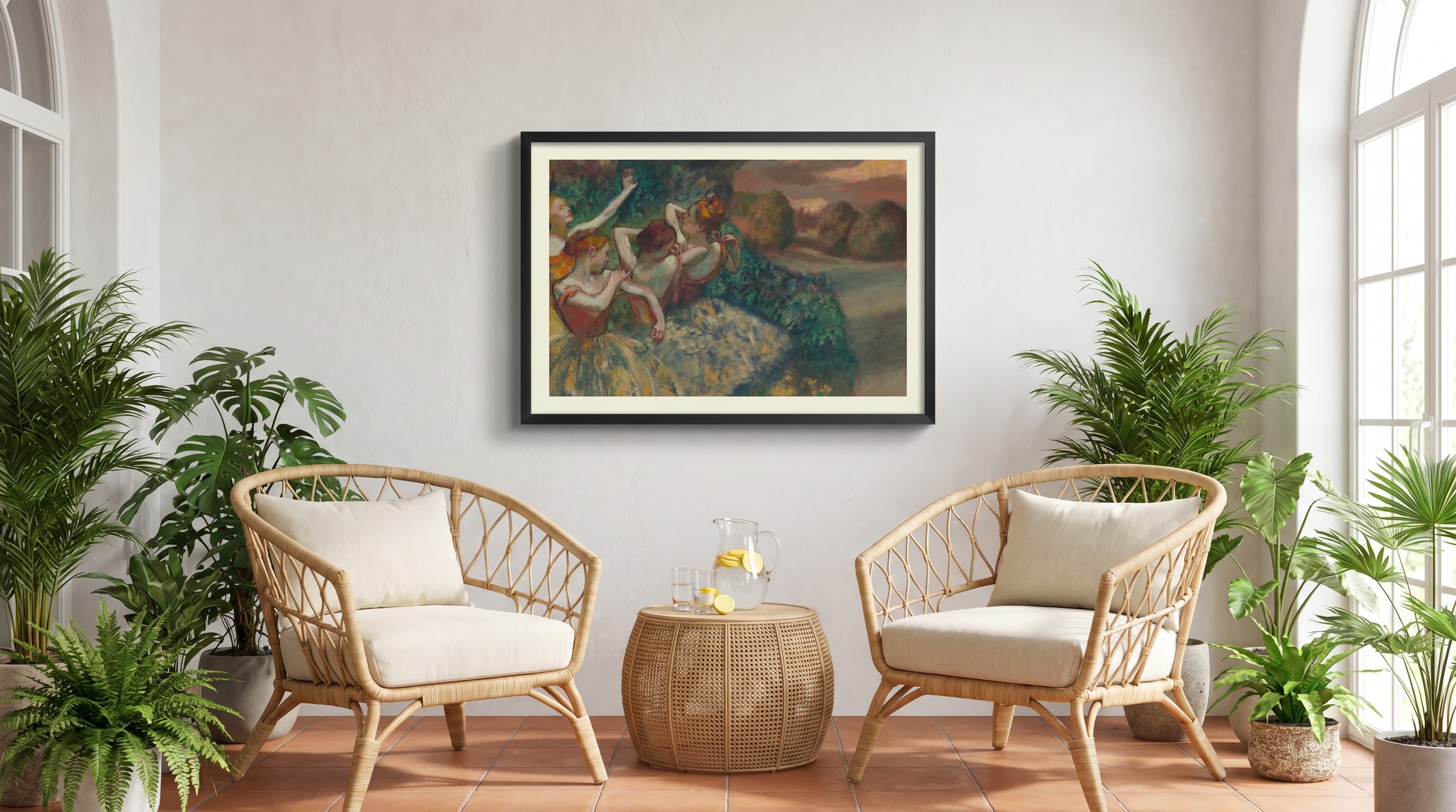 Four Dancers in Sunroom