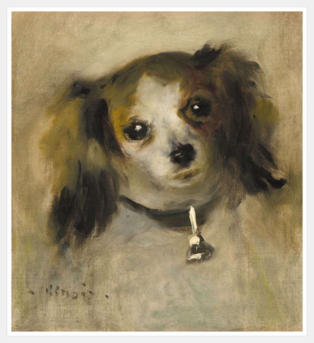 Head Of A Dog - White Frame
