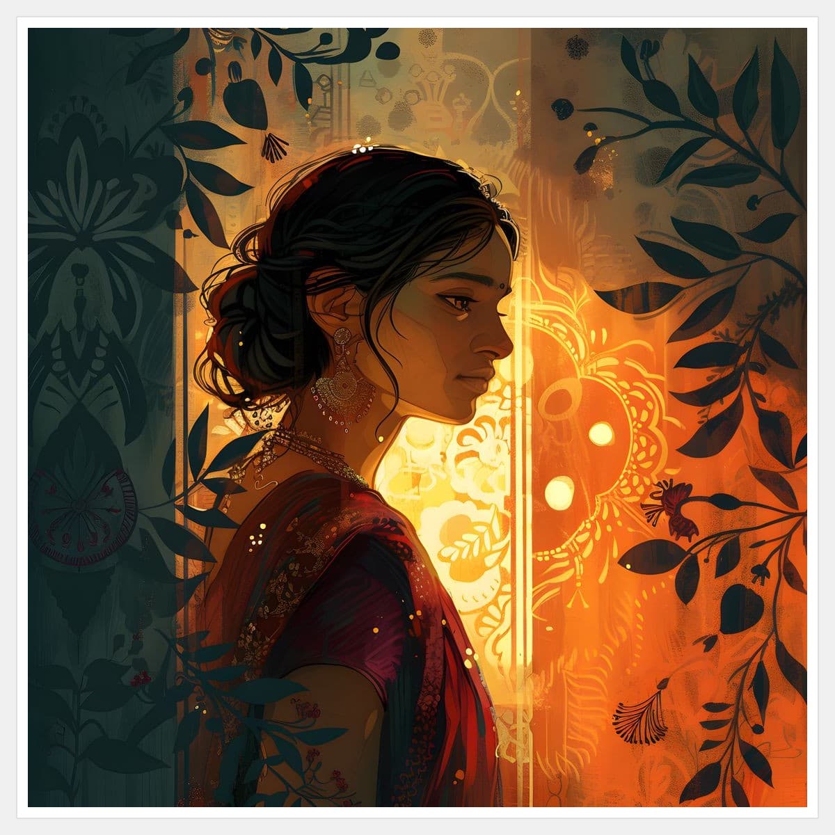 Indian No. 04 - White Frame