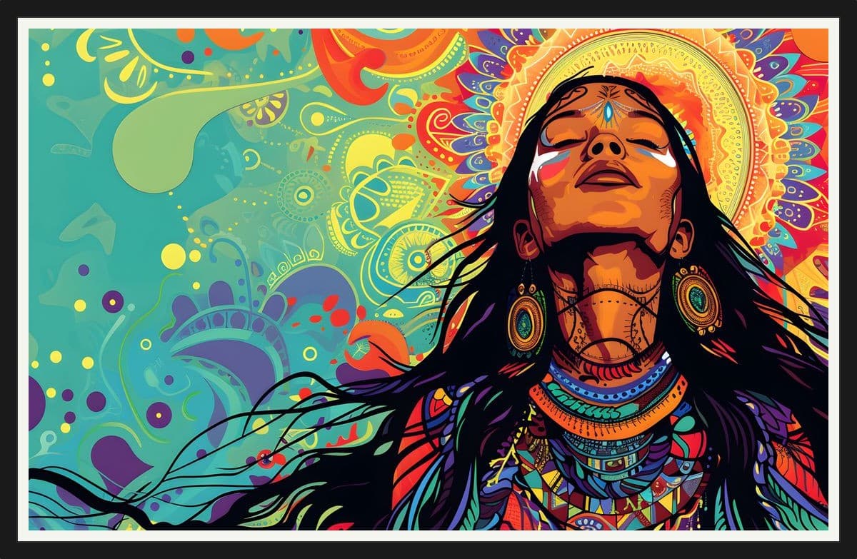 Mandala Goddess - Black Frame