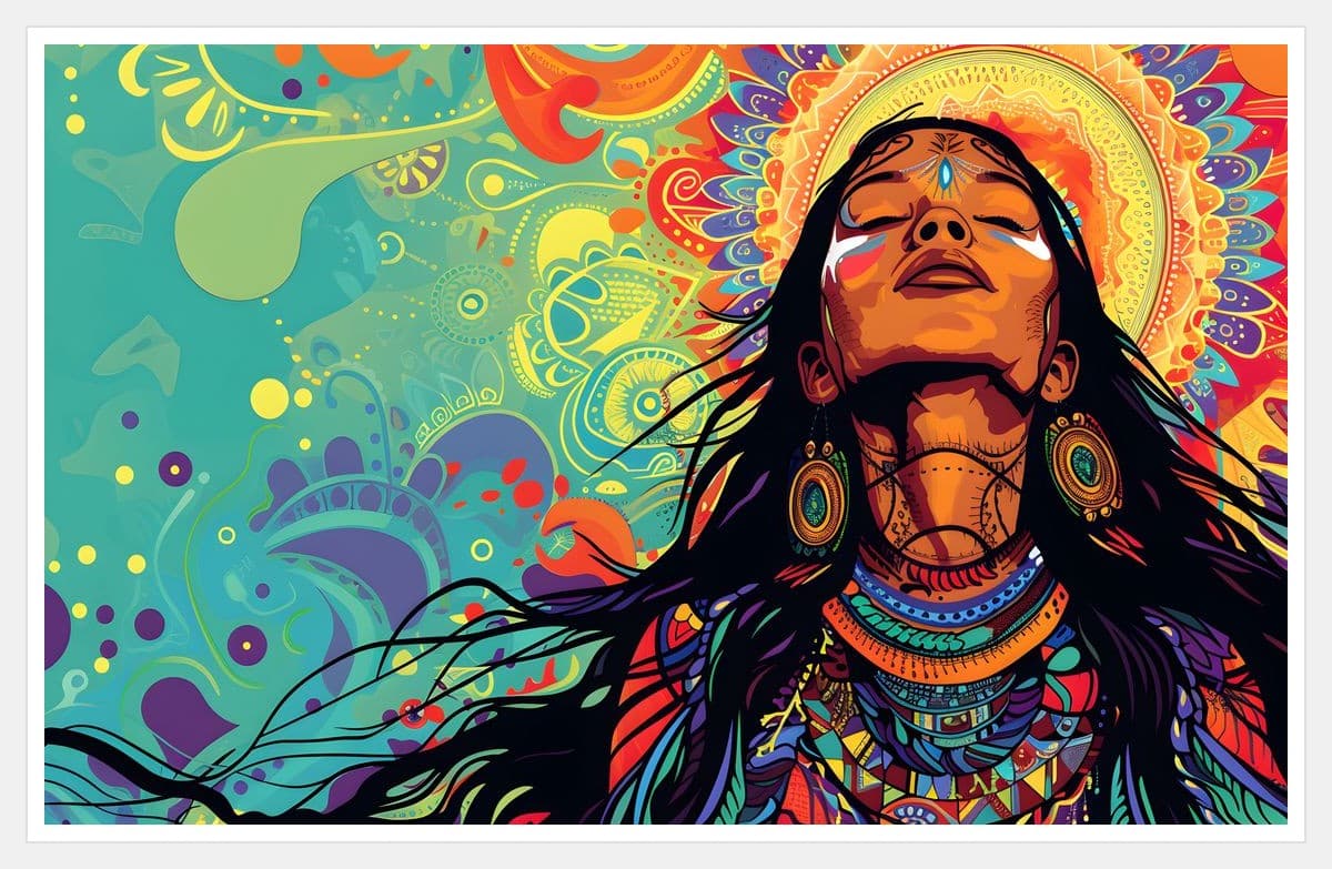 Mandala Goddess - White Frame