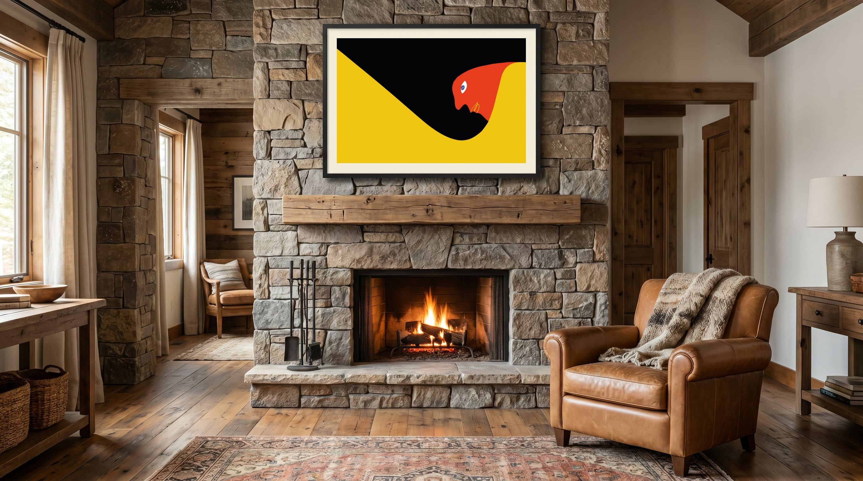 Modern Minimal No. 04 in Cabin Fireplace