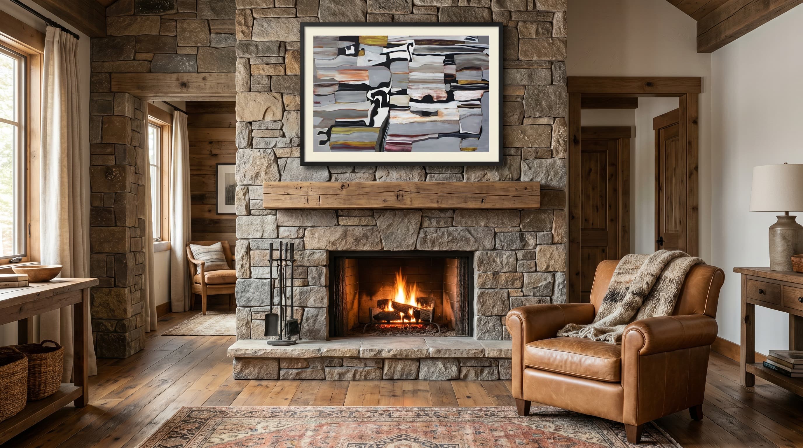 Modern Minimal No. 09 in Cabin Fireplace