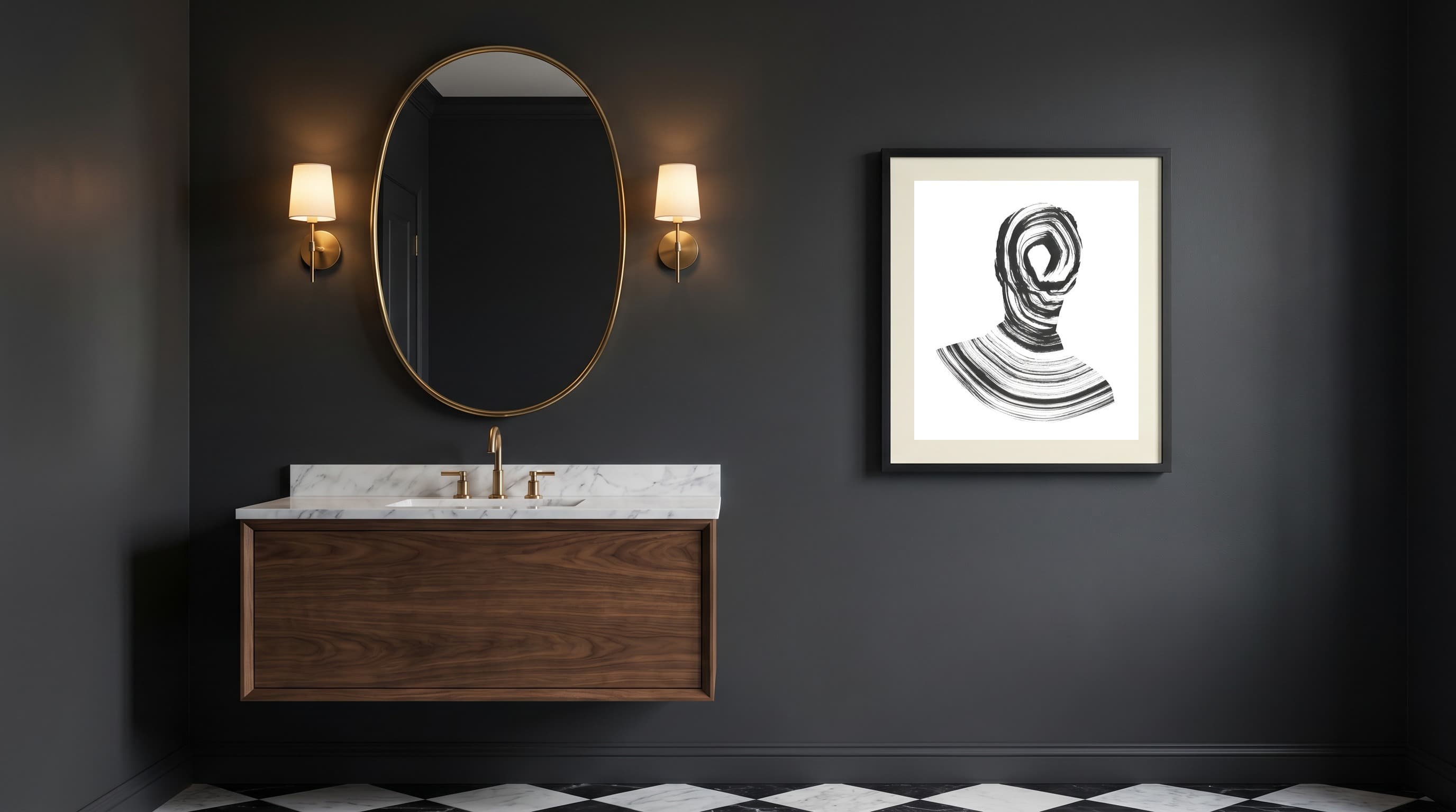 Modern Minimal No. 10 in Powder Room