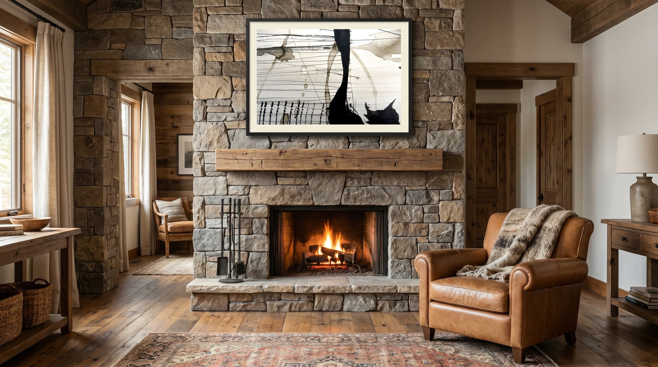 Modern Minimal No. 12 in Cabin Fireplace