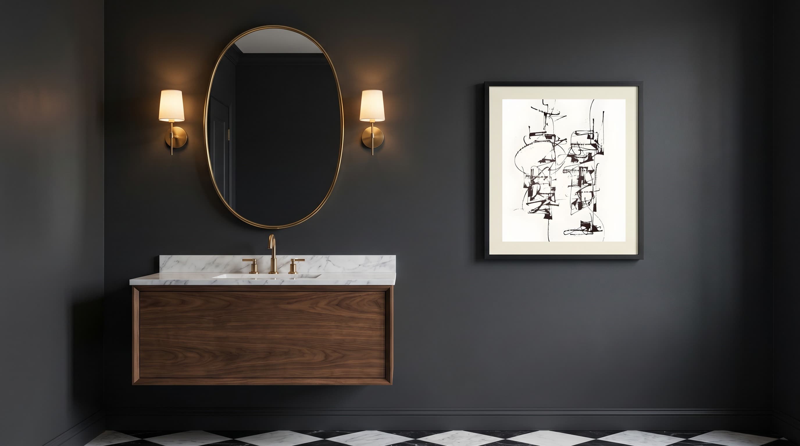 Modern Minimal No. 14 in Powder Room