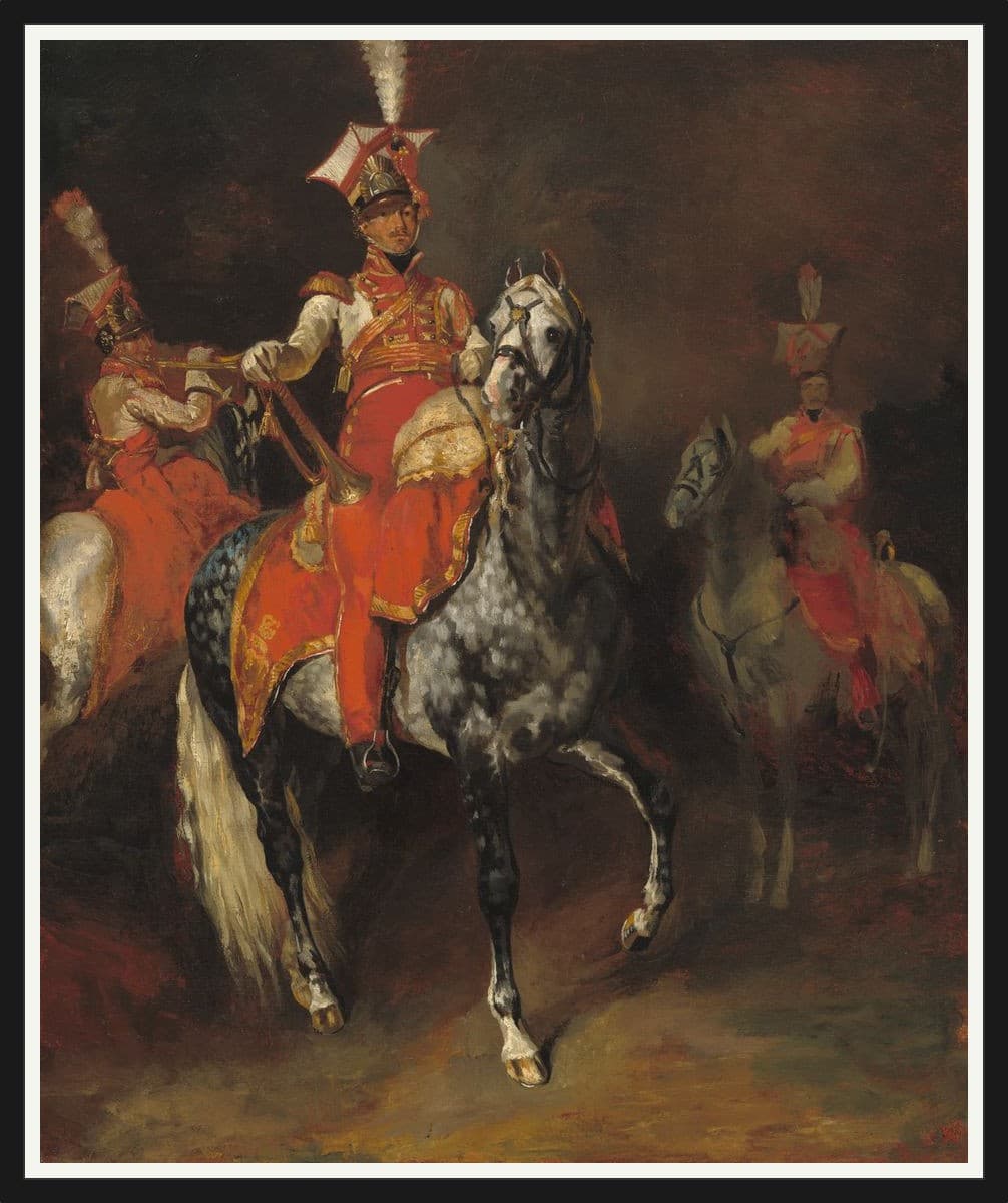 Mounted Trumpeters Of Napoleon'S Imperial Guard - Black Frame