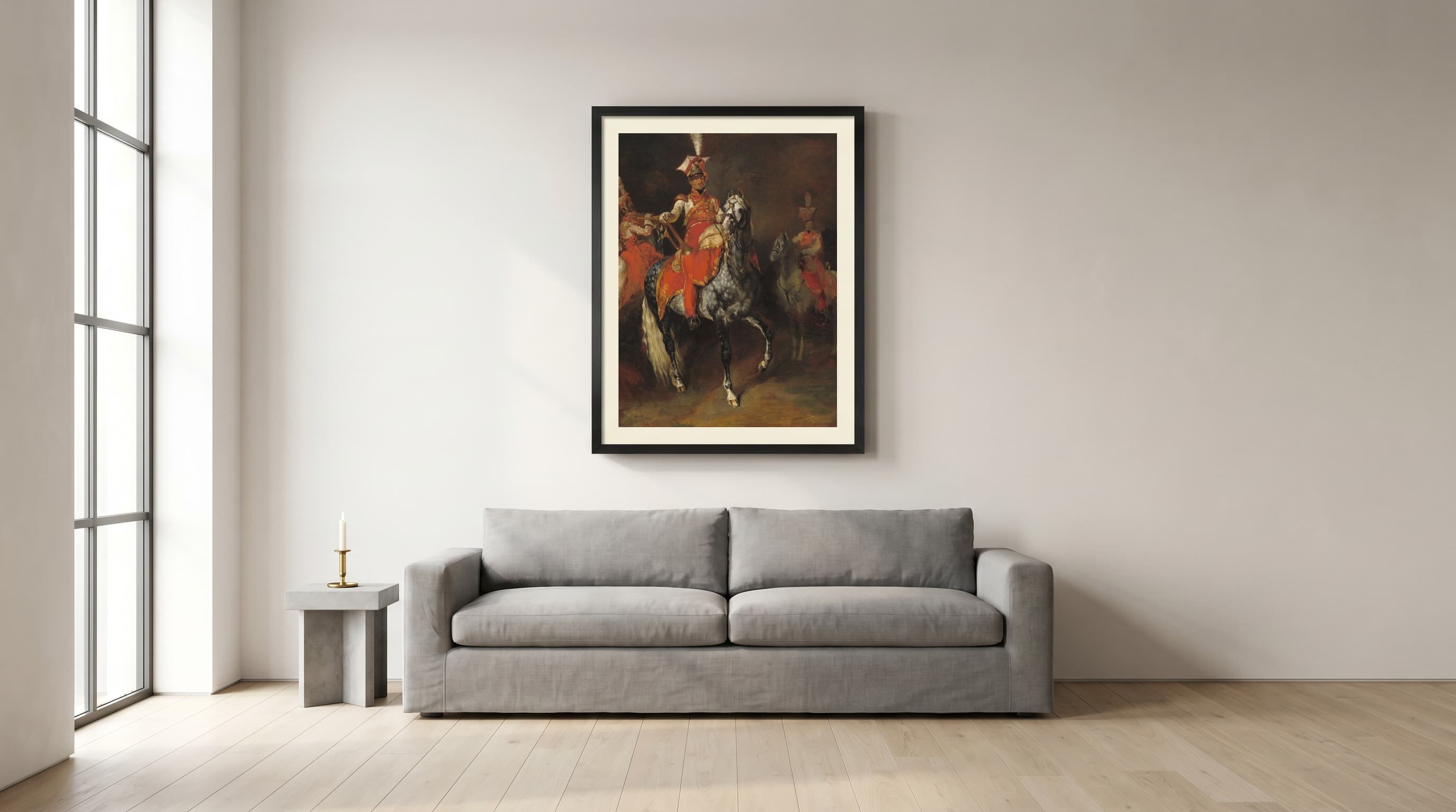 Mounted Trumpeters Of Napoleon'S Imperial Guard in Minimalist Loft