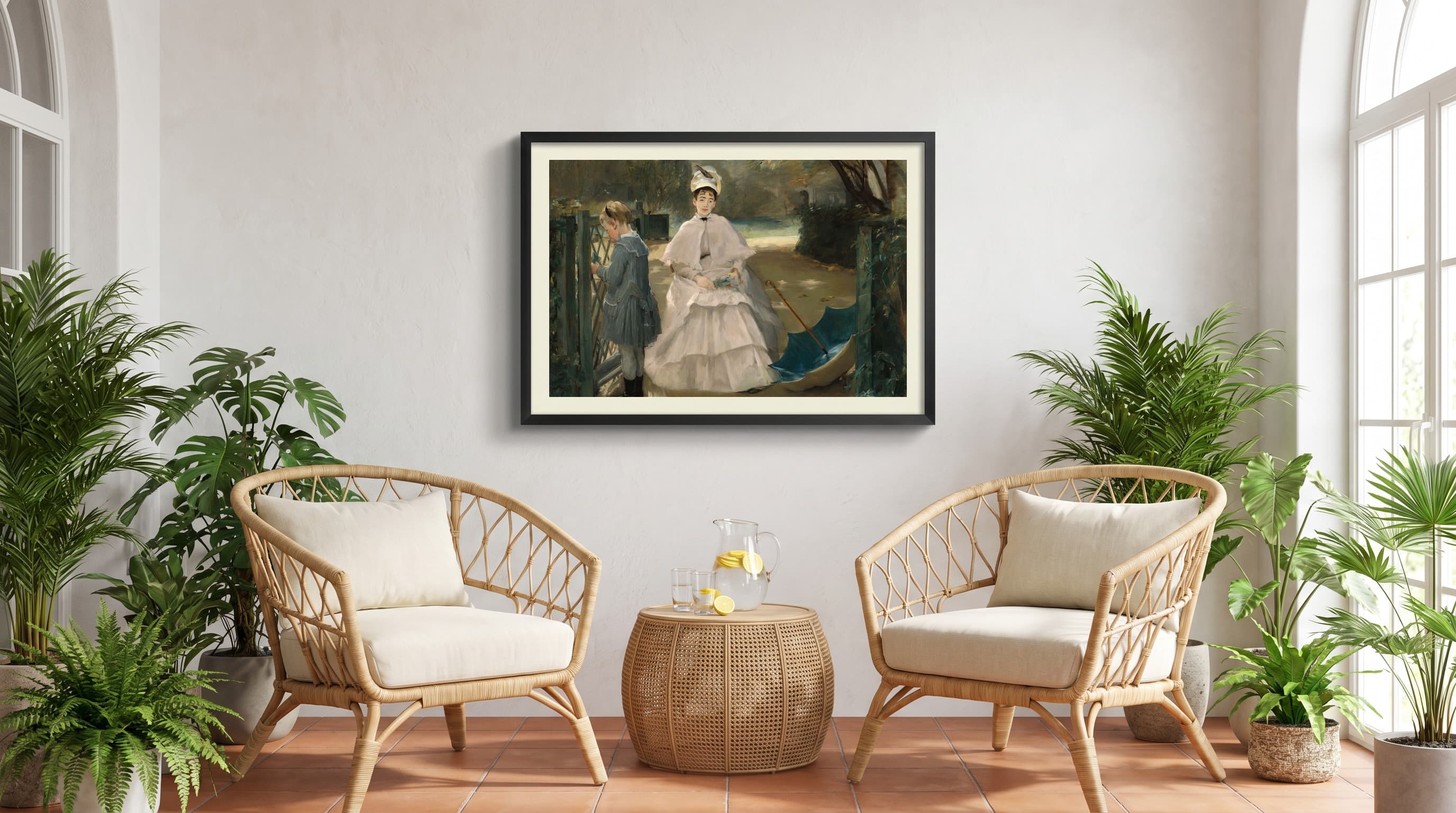 Nanny And Child in Sunroom