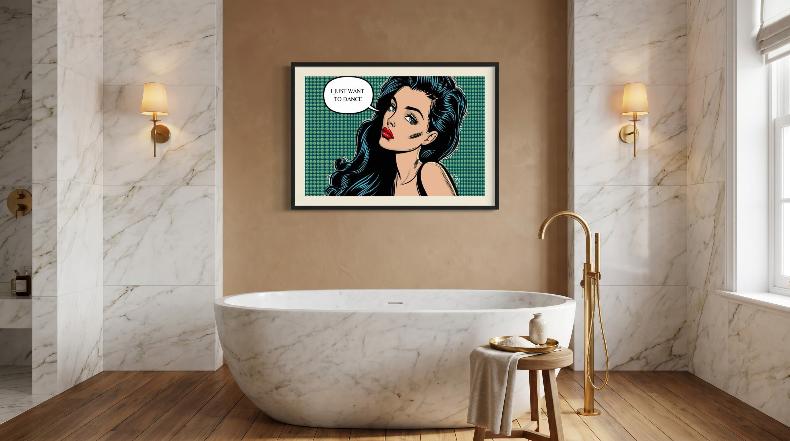 Pop Art No. 01 in Luxe Bathroom