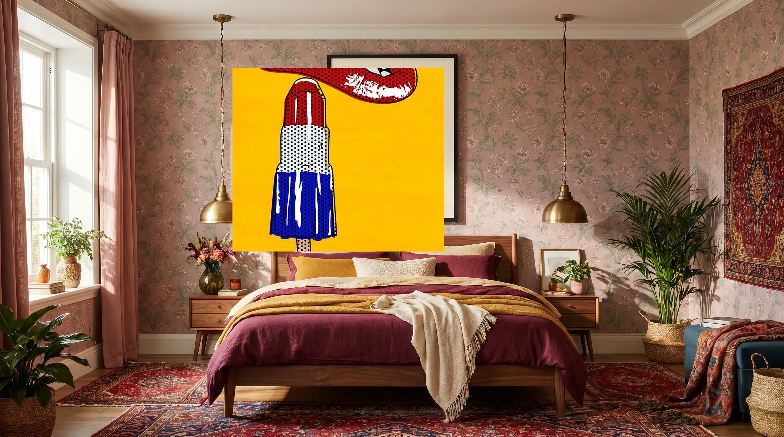 Pop Art No. 02 in Maximalist Bedroom