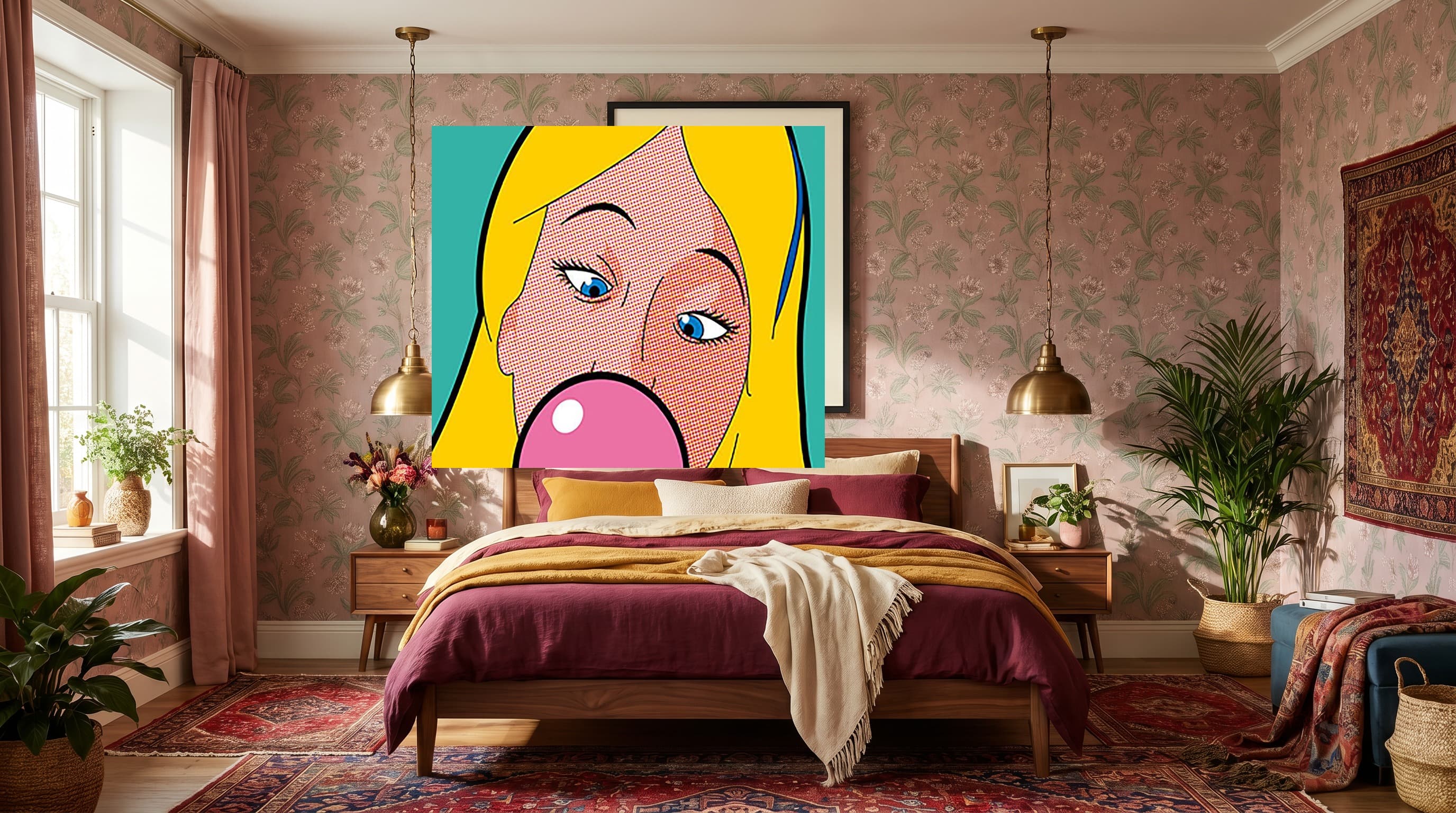 Pop Art No. 03 in Maximalist Bedroom