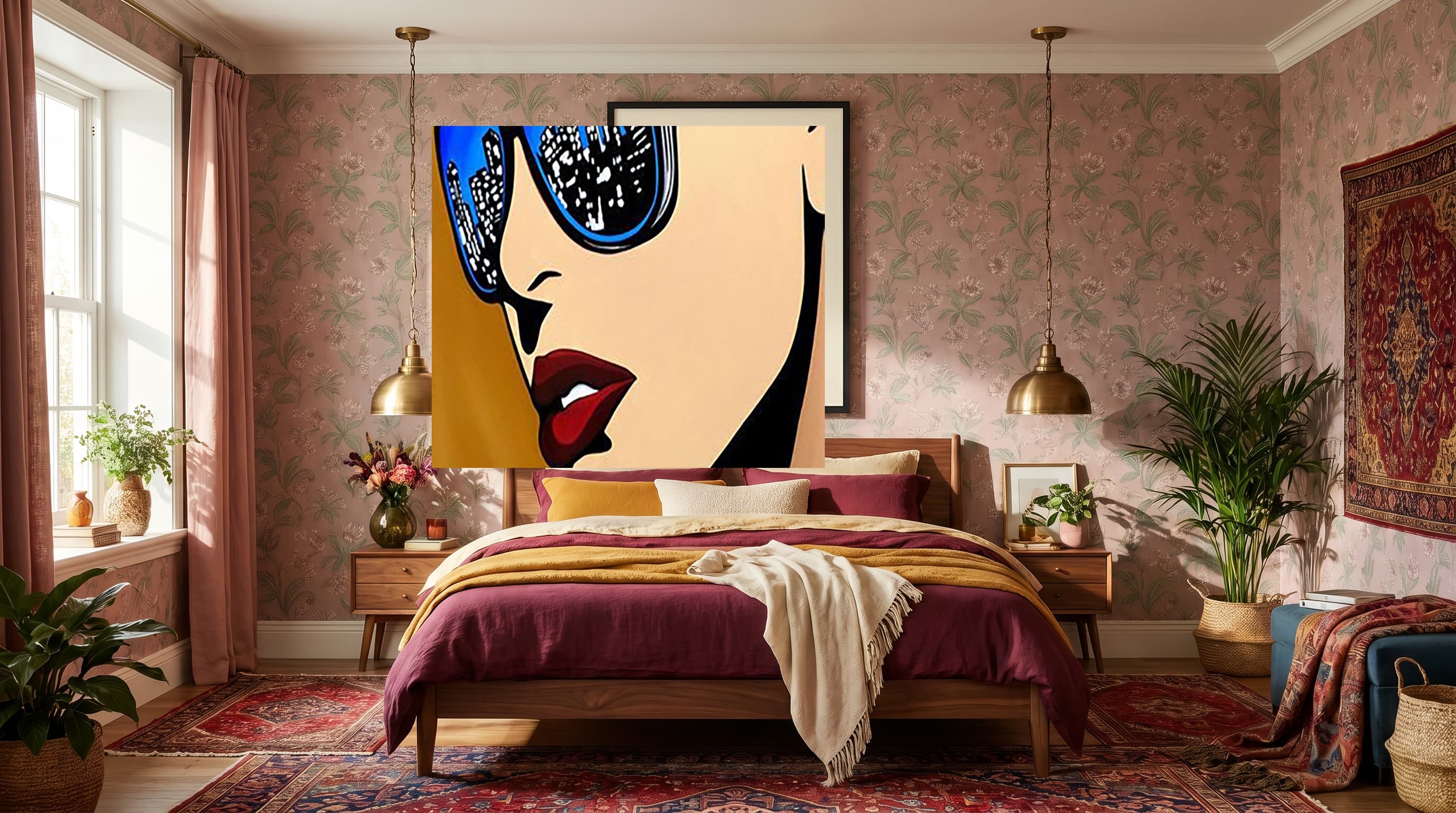 Pop Art No. 06 in Maximalist Bedroom