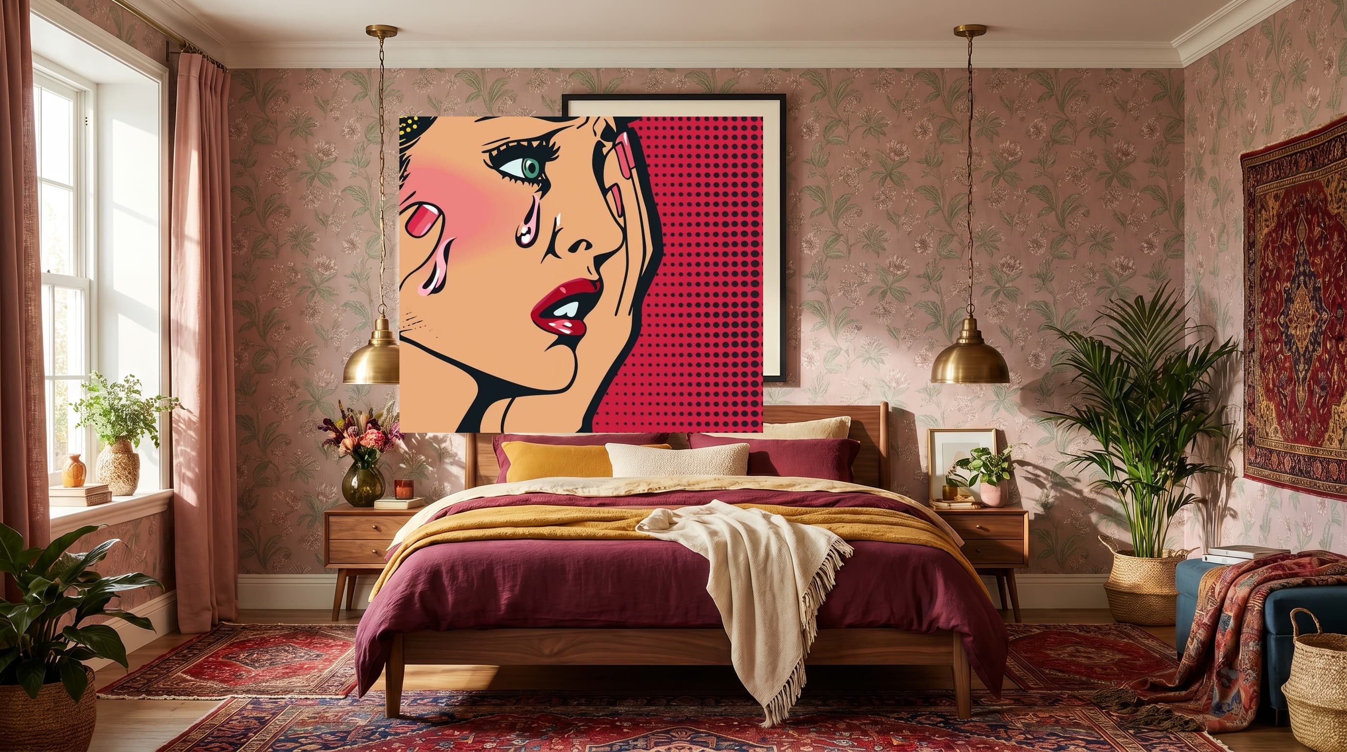 Pop Art No. 07 in Maximalist Bedroom