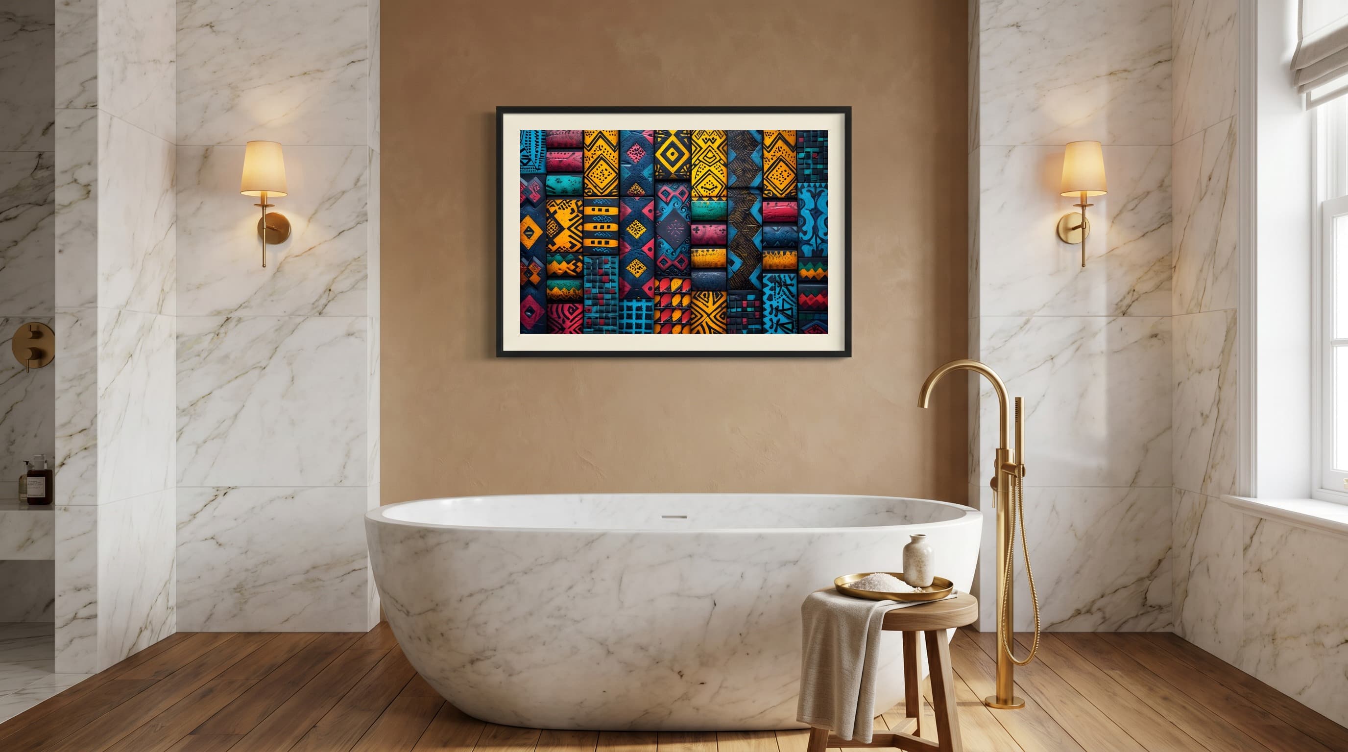 Tribal Geometry in Luxe Bathroom